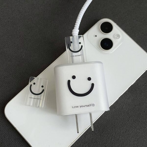 Cute iPhone Cable Adaptor Emoji Cover 1