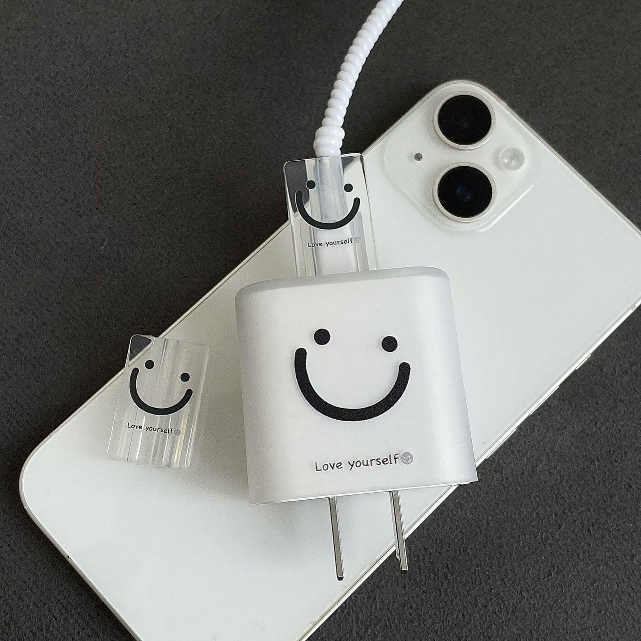 Cute iPhone Cable Adaptor Emoji Cover 1